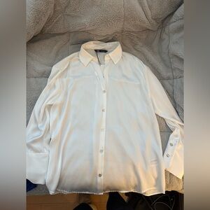 Zara Elegant white Satin Dress Shirt